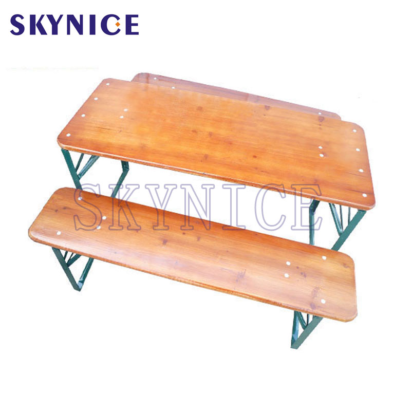 Мебел за външно обзавеждане от дърво за хранене Портативна сгъваема маса и столове
